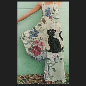 NWT - FLORAL CAT & MOUSE PRINT JUMPER / ROMPER